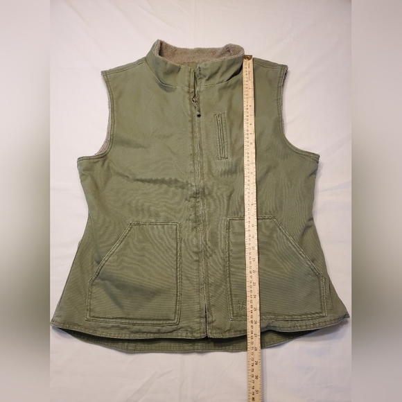 Lakin Mckey Women's Canvas Sherpa Lined Vest Olive Green Size 2XLR Farming Work - Picture 3 of 12